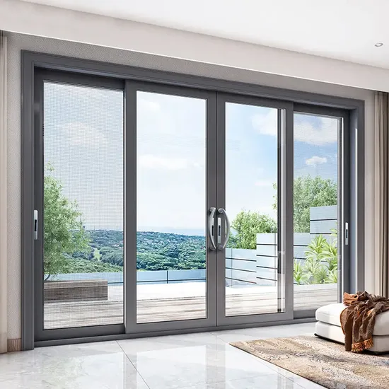2022 Doorwin Factory Supply Windproof Waterproof New Aluminium Double Glass Door Exterior Custom Entry Storm Commercial Sliding Patio Doors for Sale