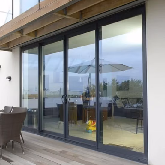 2022 Doorwin Factory Supply Windproof Waterproof New Aluminium Double Glass Door Exterior Custom Entry Storm Commercial Sliding Patio Doors for Sale
