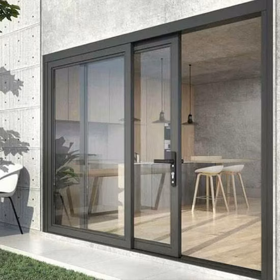 2022 Doorwin Factory Supply Windproof Waterproof New Aluminium Double Glass Door Exterior Custom Entry Storm Commercial Sliding Patio Doors for Sale