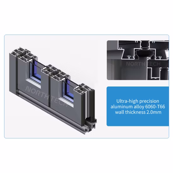 Portes pliantes étanches de style moderne standard américain, fenêtres de balcon en aluminium, porte pliante coulissante en verre