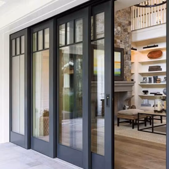 2022 Doorwin approvisionnement d'usine coupe-vent étanche nouvelle porte en aluminium double verre extérieur entrée personnalisée tempête portes patio coulissantes commerciales à vendre