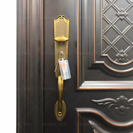 Porte en acier de sécurité de résidence en métal d'entrée principale de maison de sécurité avant extérieure d'entrée de villa de luxe
