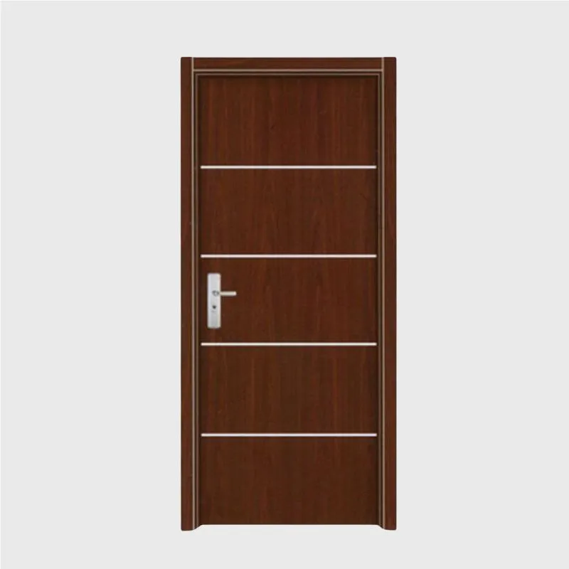 Porte en bois et acier coupe-feu minimaliste américaine, porte intérieure de chambre à coucher de sécurité extérieure moderne